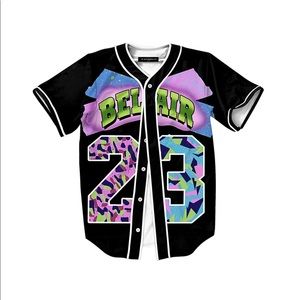 Bell air 90s button up hip hop jersey